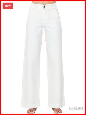 High Waisted Wide Leg Straight Jeans with Tummy Control